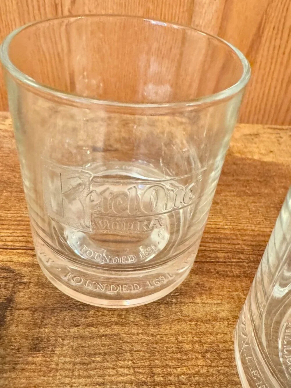 Ketel One Vodka Etched Rocks Glass 10oz Barware Embossed Bottom